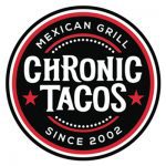 A black and red logo for chronic tacos.