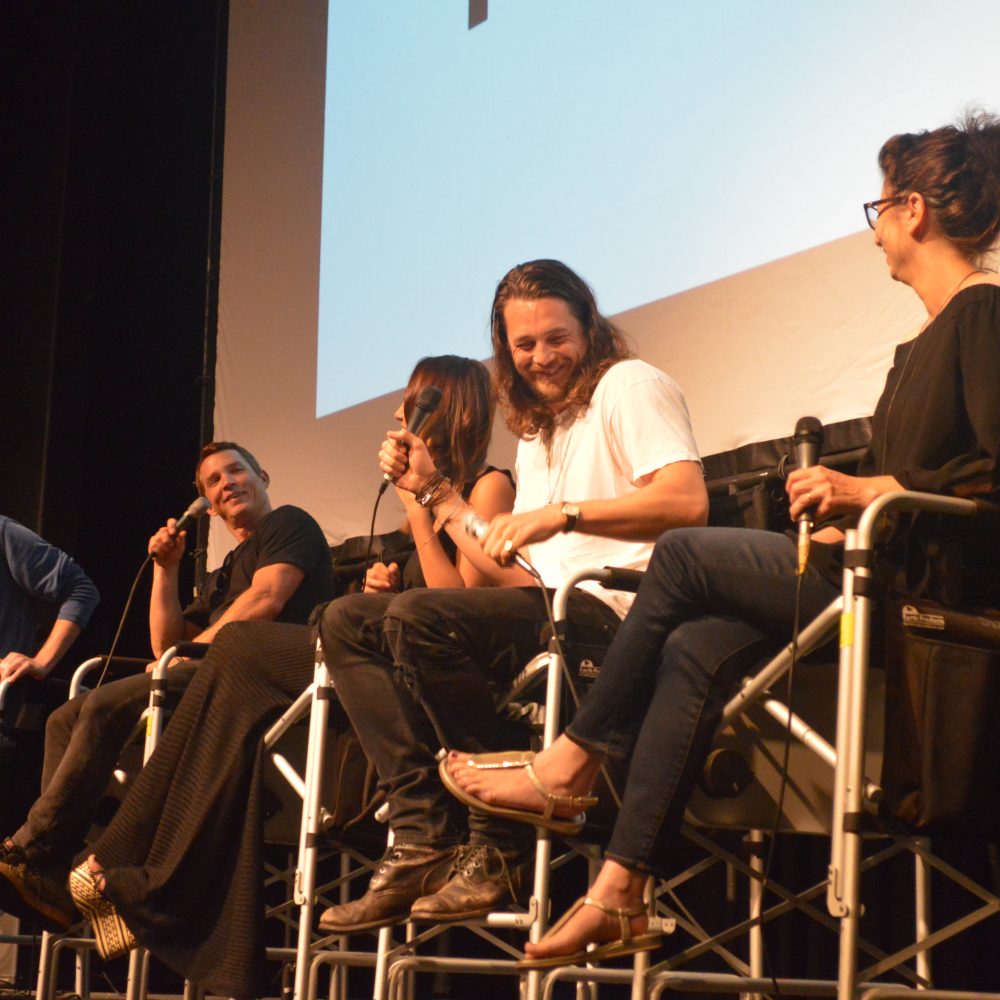 Post Screening Q&A Moderated by KROQ's Kevin Ryder. (Left to Right; Kevin Ryder, Shawn Hatosy, Carolina Guerra, Ben Robson, series writer Daniele Nathanson)