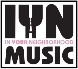 A black and white logo for the neighborhood music festival.